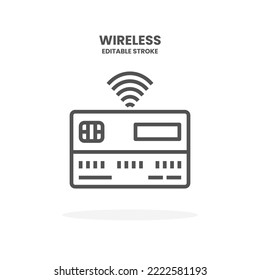 Credit Card Wireless line icon. Vector illustration on white background. Editable Stroke and pixel perfect. You can use for web, app and more.
