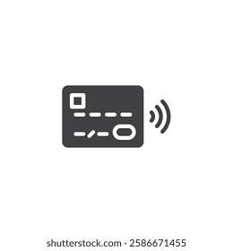 Credit card with a wireless signal vector icon. filled flat sign for mobile concept and web design. Digital Payment glyph icon. Symbol, logo illustration. Vector graphics