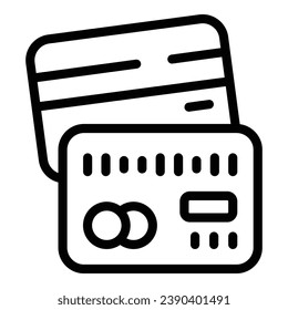 Credit card wishlist icon outline vector. My locator. Online order