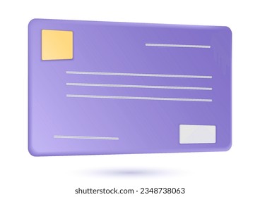 Credit card.float isolated white background.cash payment.3d style.background vector illustration eps10