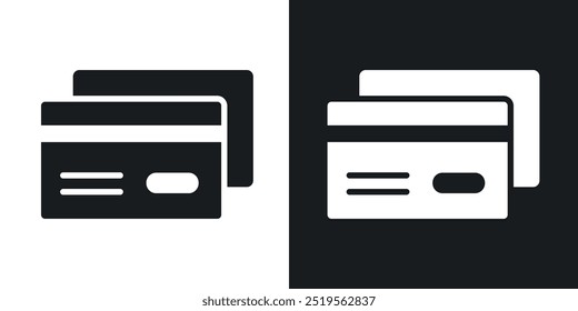 Conjunto de iconos de Vector de línea de tarjeta de crédito en estilo sólido y de contorno.