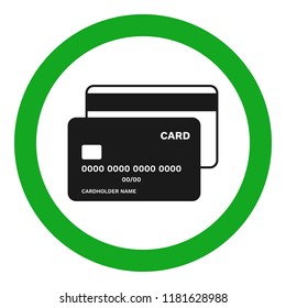 CREDIT CARDS ACCEPTED sign. Vector icon.