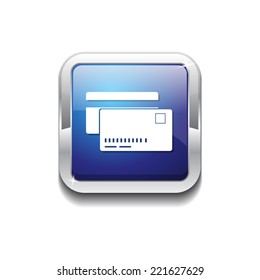 Credit Cards Blue Vector Icon Button