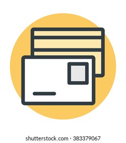Credit Cards Colored Vector Icon 