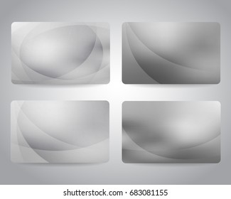 Credit cards or gift cards set with colorful mesh abstract design background. Silver, platinum, grey colors. Silver card. Platinum card. Christmas design Vector EPS10