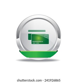 Credit Cards Green Vector Icon Button