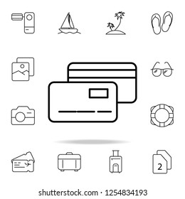 credit cards icon. Element of simple icon for websites, web design, mobile app, info graphics. Thin line icon for website design and development, app development on white background