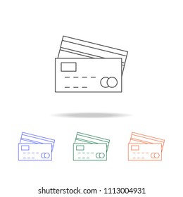 credit cards icon. Elements of banking in multi colored icons. Premium quality graphic design icon. Simple icon for websites, web design, mobile app, info graphics on white background