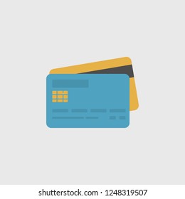 Credit Cards Icon. Modern Minimal Flat Design Style, Vector illustration. Travel Icons Set. Payment Icons Set