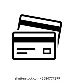 Credit Cards Icon. Outline Vector. Payment Symbol. Shopping Concept. White Background.