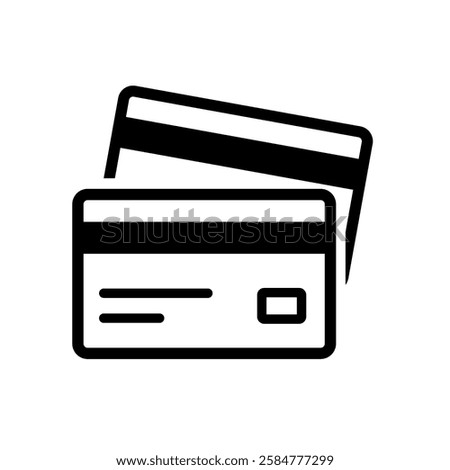 Credit Cards Icon. Outline Vector. Payment Symbol. Shopping Concept. White Background.