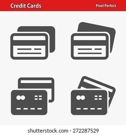 Credit Cards Icons. Professional, pixel perfect icons optimized for both large and small resolutions. EPS 8 format.
