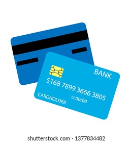 Credit Cards illustrations. Front and Back views.