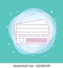 Credit Cards illustrations. Front and Back views. Concept of line icon
