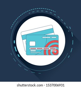 Credit Cards illustrations. Front and Back views.