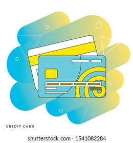 Credit Cards illustrations. Front and Back views.