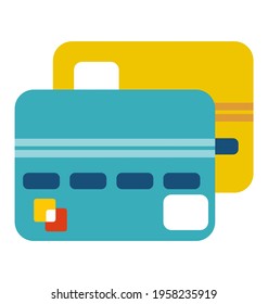 Credit Cards illustrations front and back views vector flat style eps