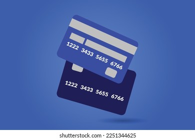 Credit Cards illustrations. Front and Back views.