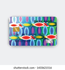 Credit cards. With inspiration from the abstract. Colorful on the white background. Glossy plastic style. Vector illustration design EPS 10