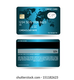Credit cards, isolated, vector