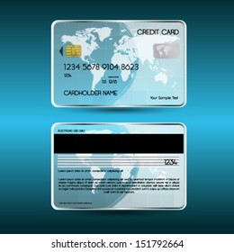 Credit cards, isolated, vector