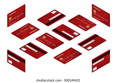 Credit cards isometric. 