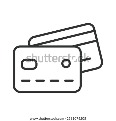 Credit cards, in line design. Credit cards, payment, banking, finance, money, credit card icon, transaction on white background vector. Credit cards editable stroke icon