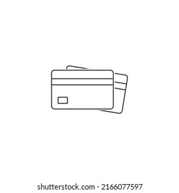 Credit Cards Line Icon Vector flat sign