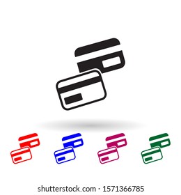 Credit cards multi color icon. Simple glyph, flat vector of print house icons for ui and ux, website or mobile application