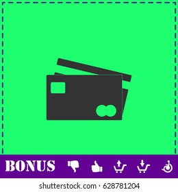 Credit Cards Payment icon flat. Simple vector symbol and bonus icon