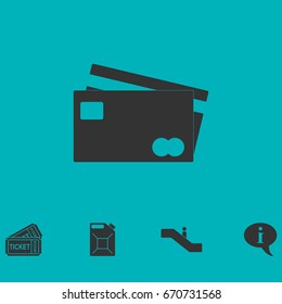 Credit Cards Payment icon flat. Simple vector symbol and bonus icon
