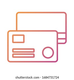 credit cards payment online line degradient style vector illustration design