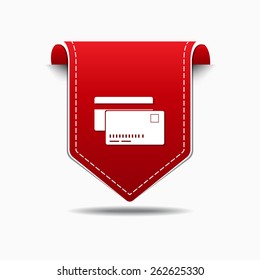 Credit Cards Red Vector Icon Design