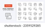 Credit cards thin line icon set. Outline symbol collection. Editable vector stroke. 256x256 Pixel Perfect scalable to 128px, 64px...