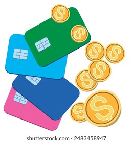 Tarjetas de crédito, dólares estadounidenses, cada transacción bancaria