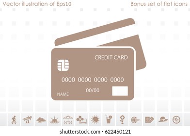 Credit cards vector icon