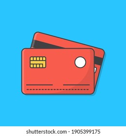 Credit Cards Vector Icon Illustration. Payment Method Icon