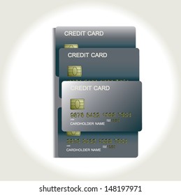 credit cards. vector illustration.