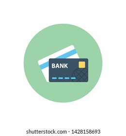  Credit Cards Vector illustration Flat style icon. 