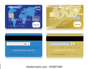 credit cards vector isolated illustrations