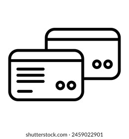 Credit Cards Vector Line Icon Design