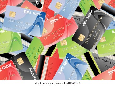 Credit cards vector seamless  background