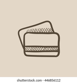 Credit cards vector sketch icon isolated on background. Hand drawn Credit cards icon. Credit cards sketch icon for infographic, website or app.