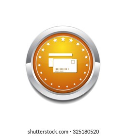 Credit Cards Yellow Vector Icon Button