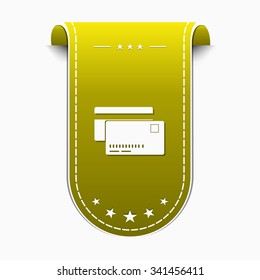 Credit Cards Yellow Vector Icon Design