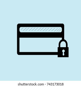 credit cart security icon, blue background