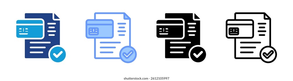 Credit Check icon set multiple style collection