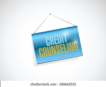 credit counseling hanging banner illustration design over a white background