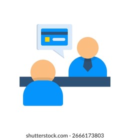 Icono de asesoramiento de crédito Ilustración vectorial plana