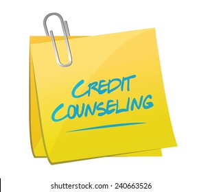 credit counseling memo post illustration design over a white background
